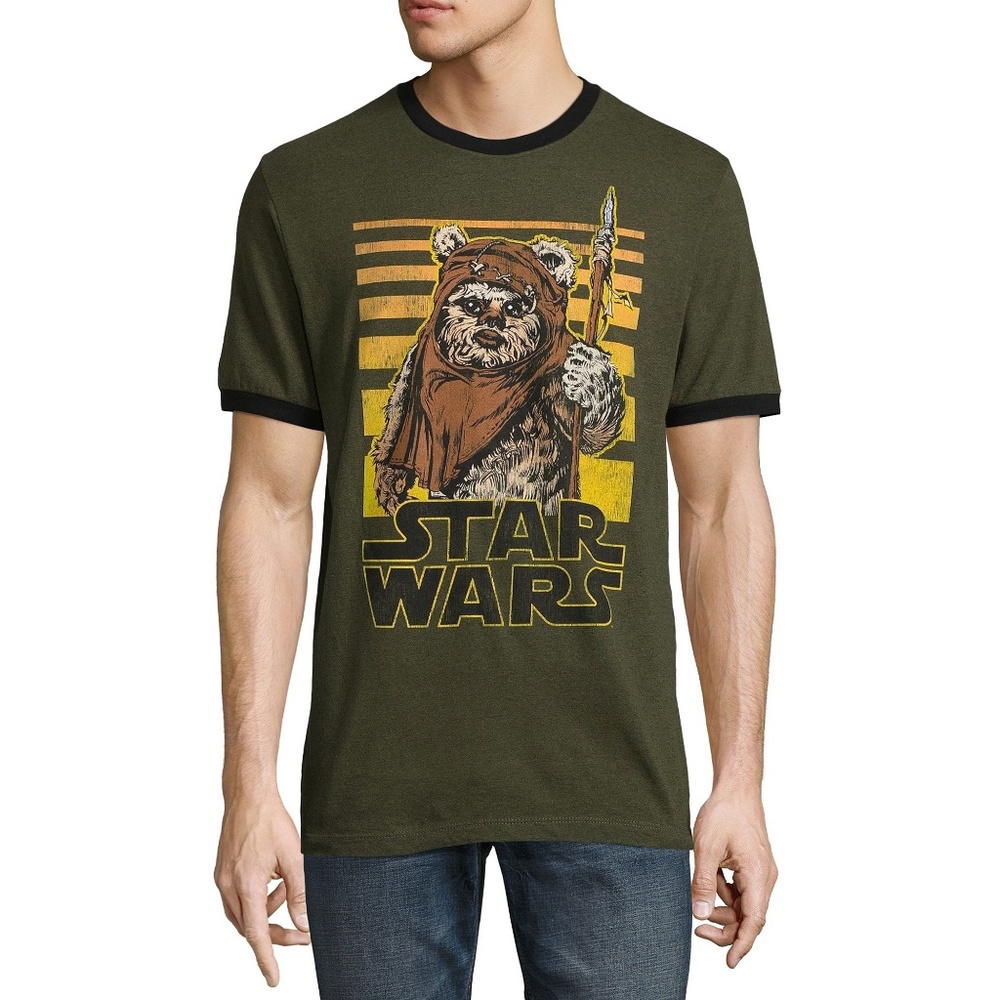 New! Star Wars Ewok Ringer T-Shirt Return of the Jedi